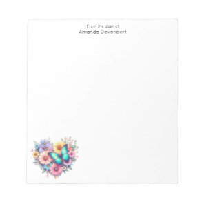 Daisy Flowers with a Beautiful Butterfly Notepad