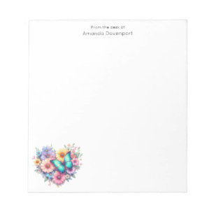 Daisy Flowers with a Beautiful Butterfly Notepad