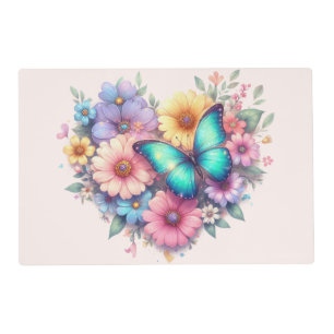 Daisy Flowers with a Beautiful Butterfly Placemat