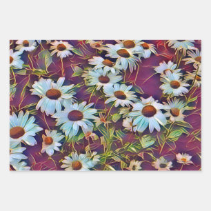 DAISY FLOWERS WRAPPING PAPER SHEETS