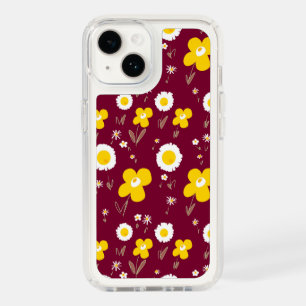 Daisy Flowers Yellow White Maroon Speck iPhone 14 Case
