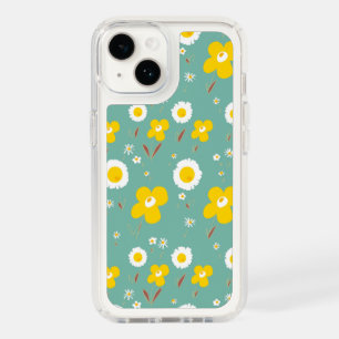 Daisy Flowers Yellow White On Teal Green  Speck iPhone 14 Case