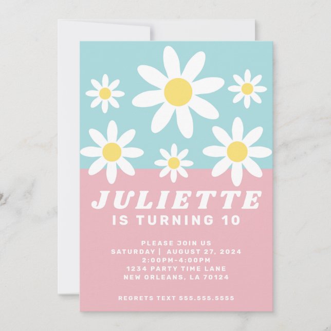 Daisy Fun Birthday Party Invitation (Front)