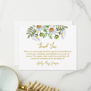 Daisy Funeral Thank You Card Bereavement