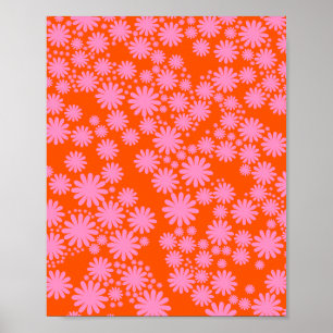 Daisy Garden 07 Pink And Orange Poster
