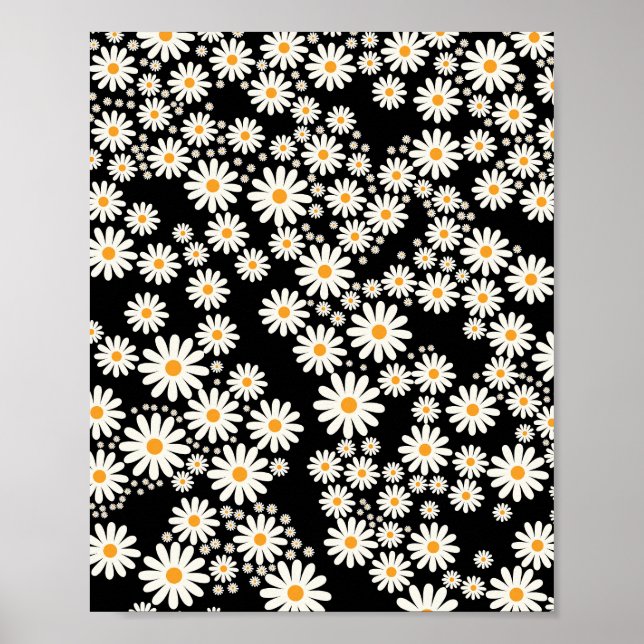 Daisy Garden 08 Black Poster (Front)