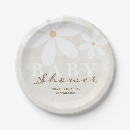 Daisy Garden Baby Shower Gender Neutral Paper Plates