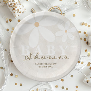 Daisy Garden Baby Shower Gender Neutral Paper Plates