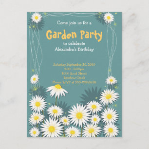 Daisy Garden Birthday Party Invitation 2 Postcard