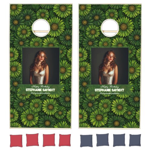 Daisy Garden Female Birthday Trendy Cornhole Set