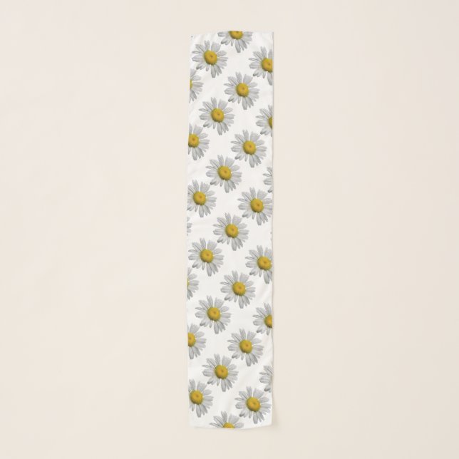 Daisy Garden Flowers Floral Pattern Chiffon Scarf (Front)