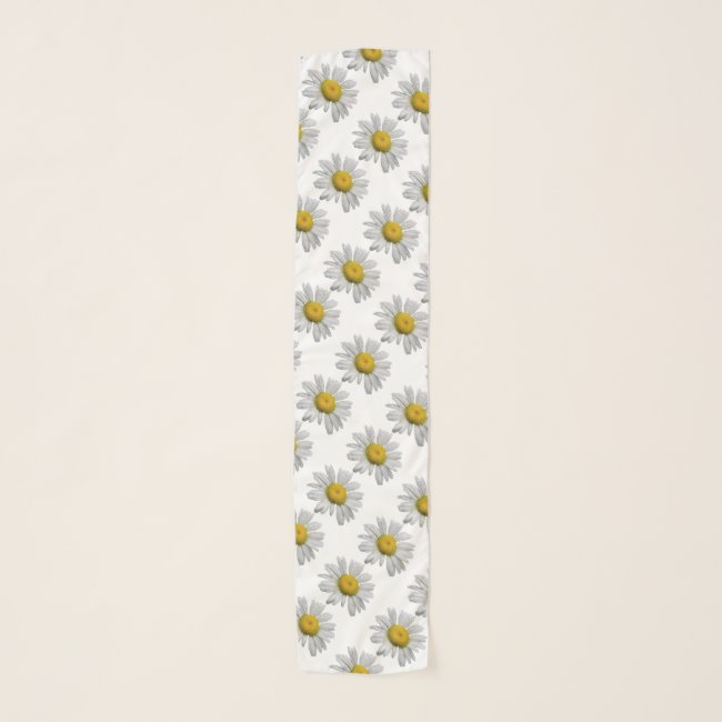 Daisy Garden Flowers Floral Pattern Chiffon Scarf