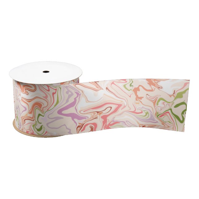 Daisy Garden Marble     Satin Ribbon (Spool)