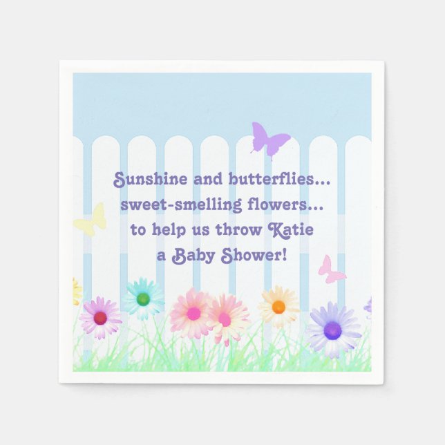 "Daisy Garden" - poem Napkins (Front)