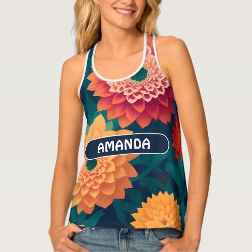 Daisy Geometric Colorful Personalized Pattern Tank Top