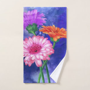 Daisy Gerbera Bath Towels