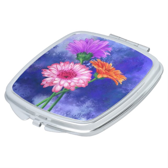 Daisy Gerbera Compact Mirror (Turned)