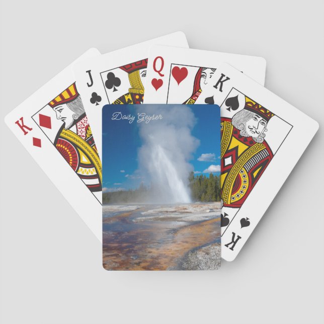 Daisy Geyser Erupting Yellowstone National Park Poker Cards (Back)