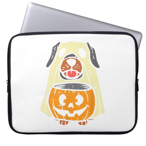 Daisy Ghost Cat Groovy Halloween Spooky Vintage Fl Laptop Sleeve