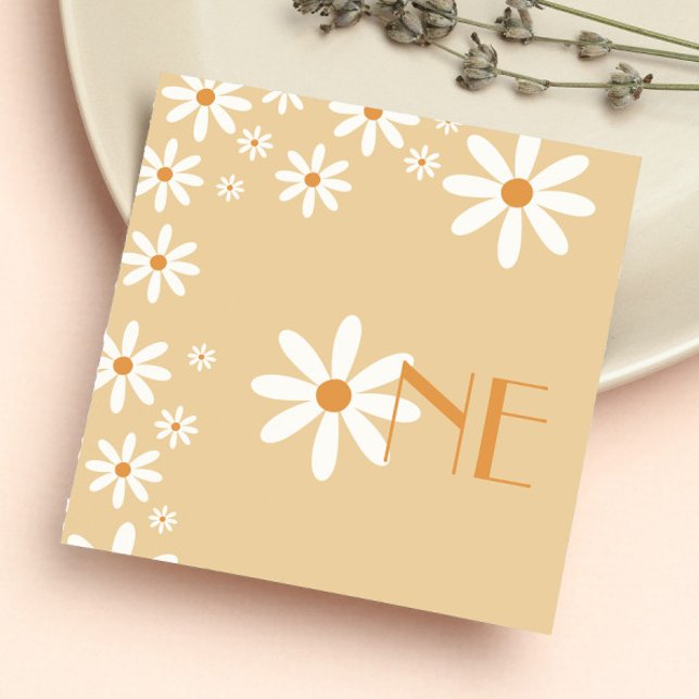 Daisy Girl 1st Birthday Flower Theme Napkins (Creator Uploaded)