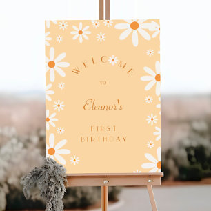 Daisy Girl 1st Birthday Flower Theme Welcome Foam Board