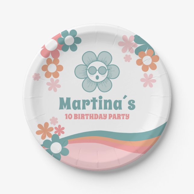 Daisy Girl Birthday Party Paper Plates (Front)