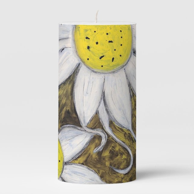 Daisy Girl Pillar Candle (Front)