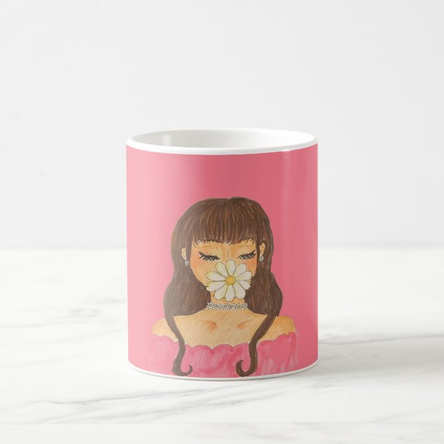 Daisy Girl Pink Dress Coffee Mug (Center)