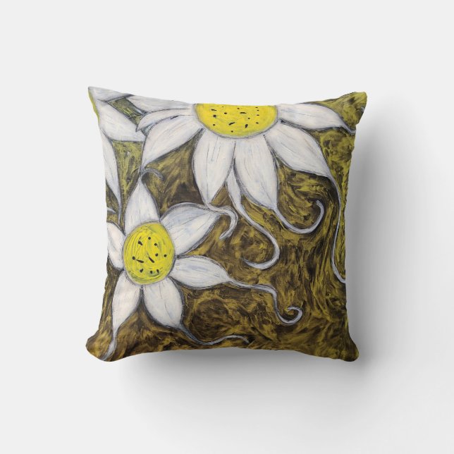 Daisy Girl Throw Pillow (Front)