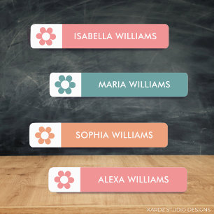 Daisy Girls Name Adhesive Waterproof Labels 
