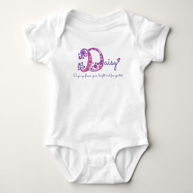 Daisy girls name & meaning D monogram shirt (Front)