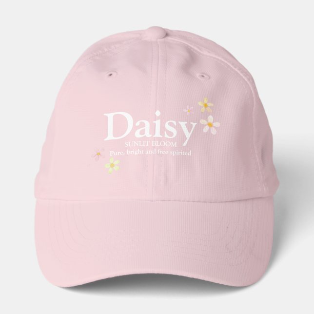 Daisy girls name meaning watercolor flowers performance cap (Front)