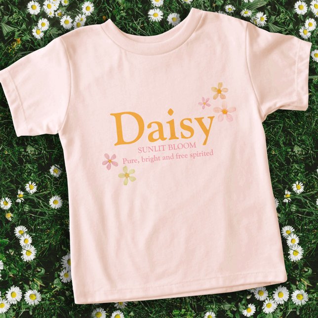 Daisy girls name meaning watercolor flowers toddler t-shirt (Creator Uploaded)