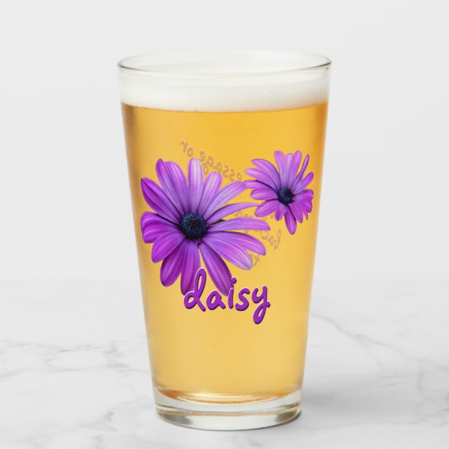 Daisy Glass Personalize Daisies Glasses & Decor (Front Filled)