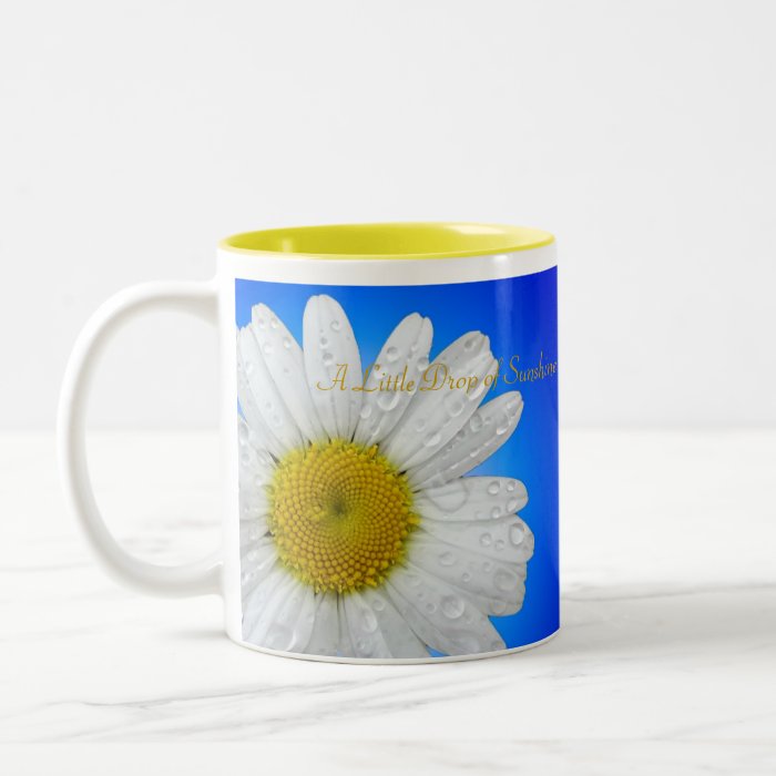 Daisy glow "A little drop of sunshine" mug