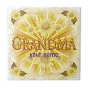 Daisy Grandma  Ceramic Tile