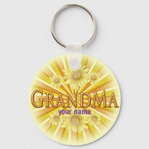 Daisy Grandma custom name keychain