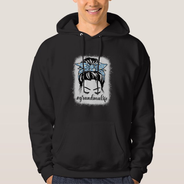 Daisy Grandma Life Messy Bun Bleaches Mother s Day Hoodie (Front)