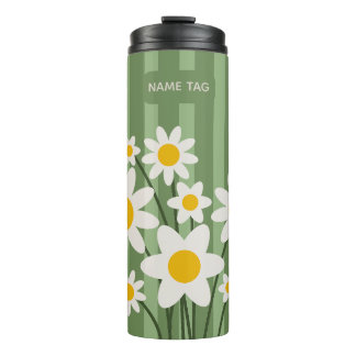 Daisy Green Floral Thermal Tumbler