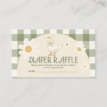Daisy Green Goose Baby Shower Diaper Raffle
