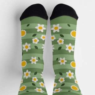 DAISY GREEN - Sustainable Funny Floral Socks
