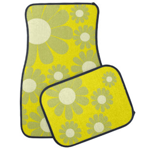 Daisy Green Yellow Car Floor Mat