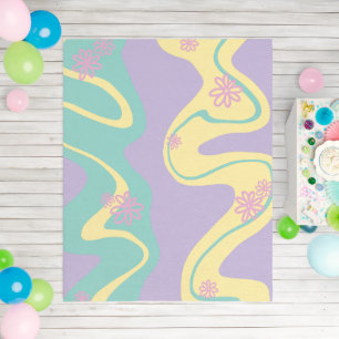 Daisy Groove Pastel Pink, Yellow, Purple & Green Outdoor Rug