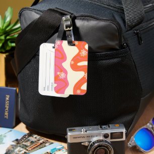 Daisy Groove - Pink, Orange and Cream Luggage Tag