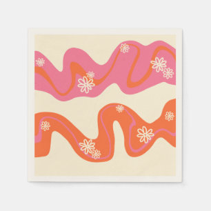 Daisy Groove - Pink, Orange and Cream Napkins