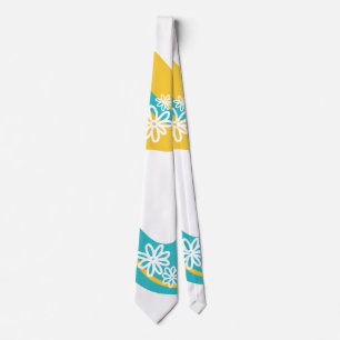 Daisy Groove - Turquoise and Yellow Neck Tie