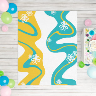 Daisy Groove - Turquoise and Yellow Outdoor Rug