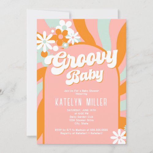 Daisy Groovy Baby Shower Invitation