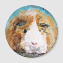 Daisy guinea pig oil painting magnet