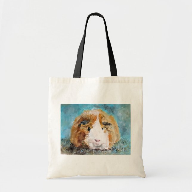 Daisy guinea pig oil painting tote bag (Front)